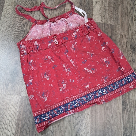Vintage Y2K Disney Store Winnie The Pooh Piglet Girl Halter Top 6/6X Red Paisley - Picture 2 of 6